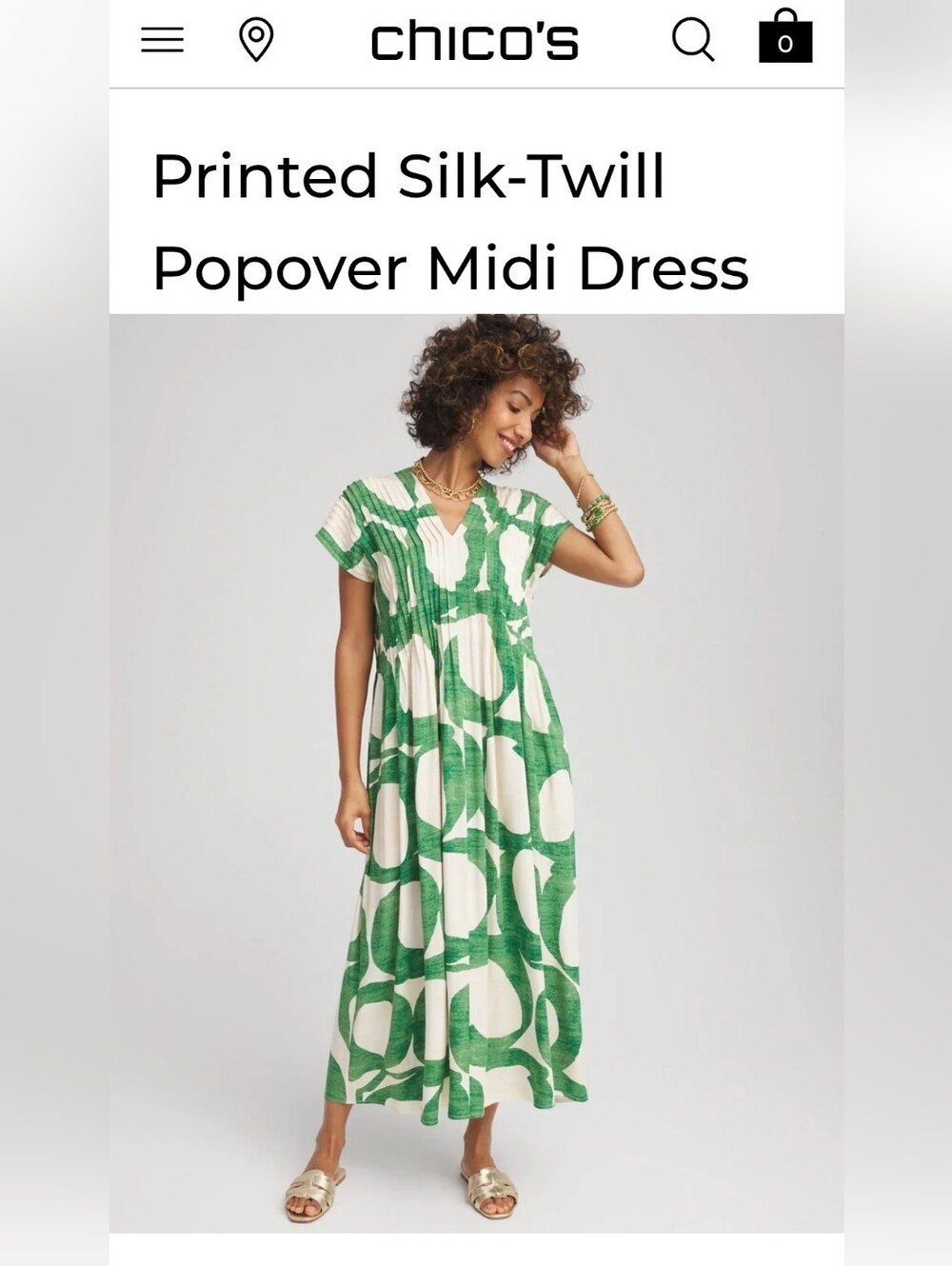 Chico's Green and Cream Circle-Print Maxi Dress - Picture 2 of 8